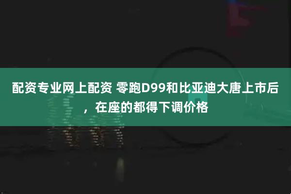 配资专业网上配资 零跑D99和比亚迪大唐上市后，在座的都得下调价格